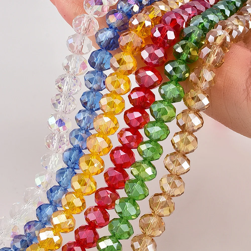 

wholesale 8mm multi color glass beads Bicone Faceted loose Spacer Beads for DIY Jewelry glass beads crystals