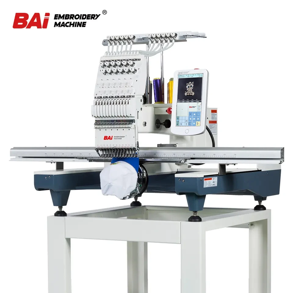 

BAI high speed 12/15 colors computer hat t shirt embroidery machine with big area