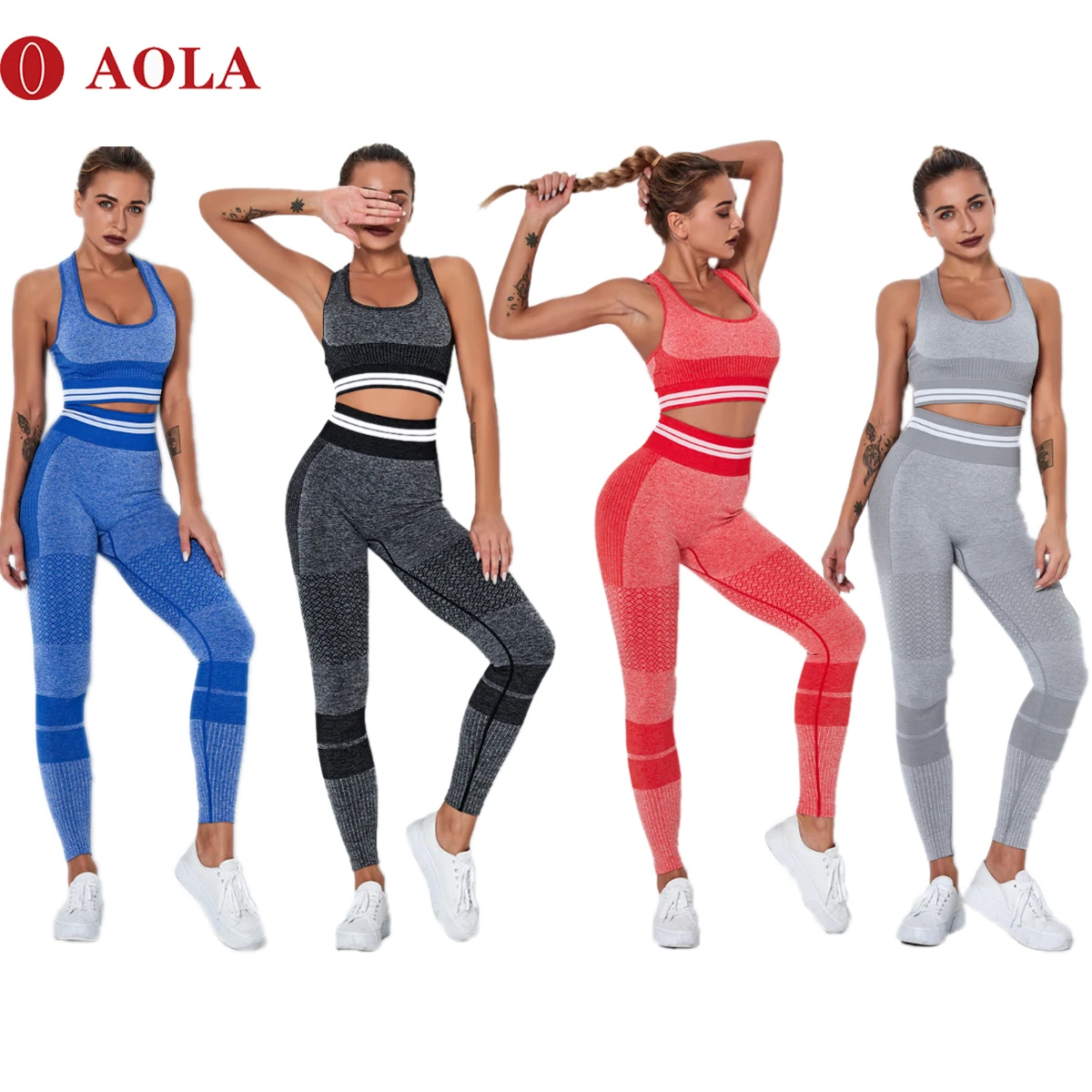 

AOLA New arrivals hot sale seamless breathable plus size fitness yoga bra and leggings for women