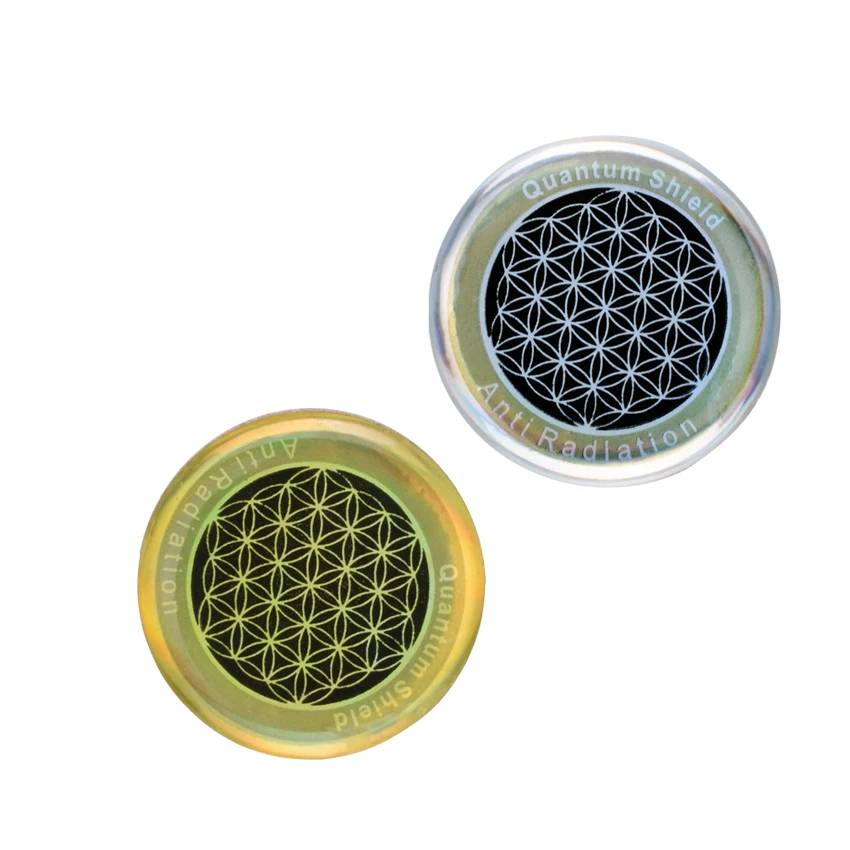 

5G EMF Protection 6 pcs/pack Gold Silver Anti-Radiation Mobile Phone Sticker, Gold and silver