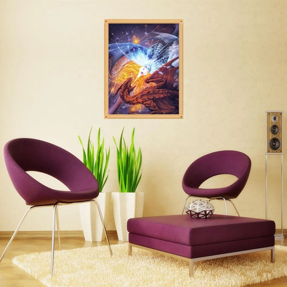 
Two dragon battle round or square diamond diamond embroidery set home decoration gift DIY full diamond painting 