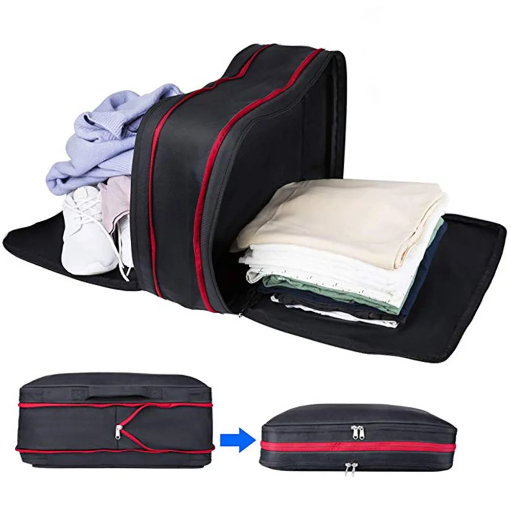 

Custom Double Layer Packing Cube Set Luggage Organizer Waterproof Travel Compression Packing Cubes, 8 colors