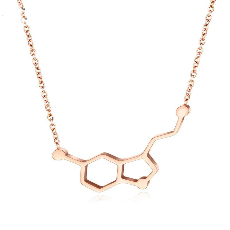 

Stainless Steel Chemical Molecules Necklace for Women Geometric Pendant Necklaces (KSS221), Same as the picture