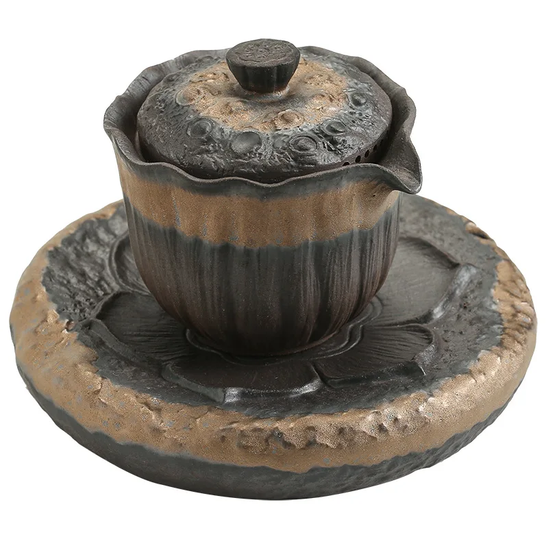 

Lian-Xiang teapot Purple sand old rock clay gold Iron glaze kung fu tea set Yixing manual Zen single teapot pot