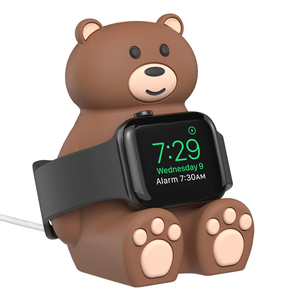

Eco-Friendly Silicone Material Adorkable Tiny Bear Watch Holder Smart Watch Charging Stands for iwatch SE / 1-7 Best Gift