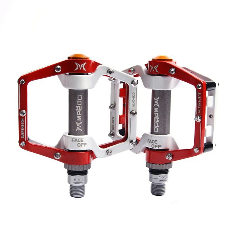 

Mountain Bike Flat Pedal 2 Bearings Aluminium Alloy Bicycle Hollowed Pedals