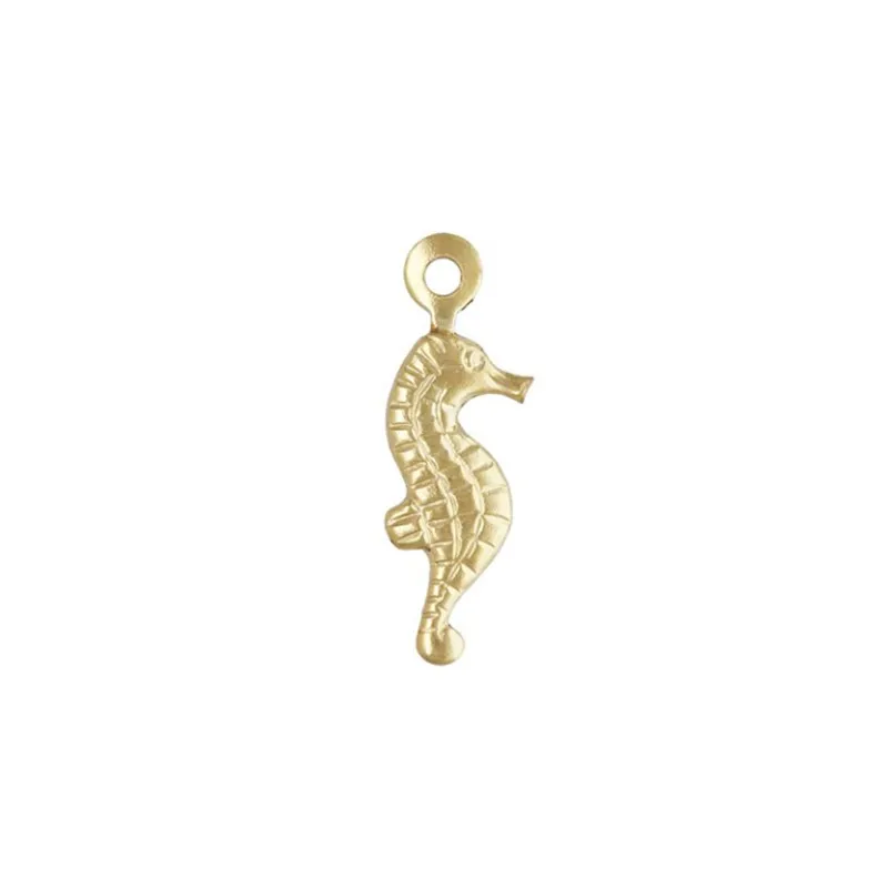 

New Style 14k gold filled cute animal seahorse pendant bracelet charms for diy permanent jewelry