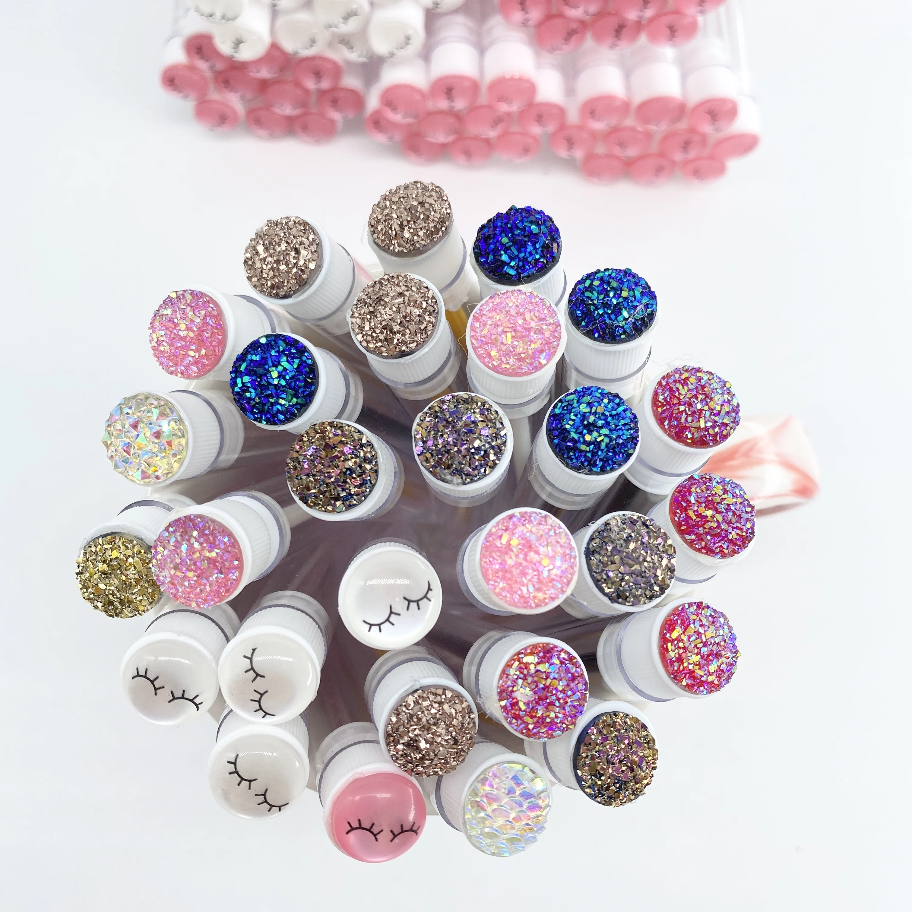 

Private label customized diamond lash wands Mascara Brush Independent Tube eyelashes Brushes, Colorful