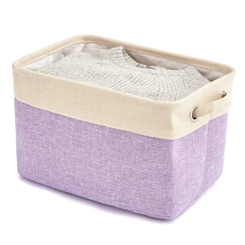 

Foldable cotton linen storage basket clothing storage box toy organizer box home fabric storage organizer