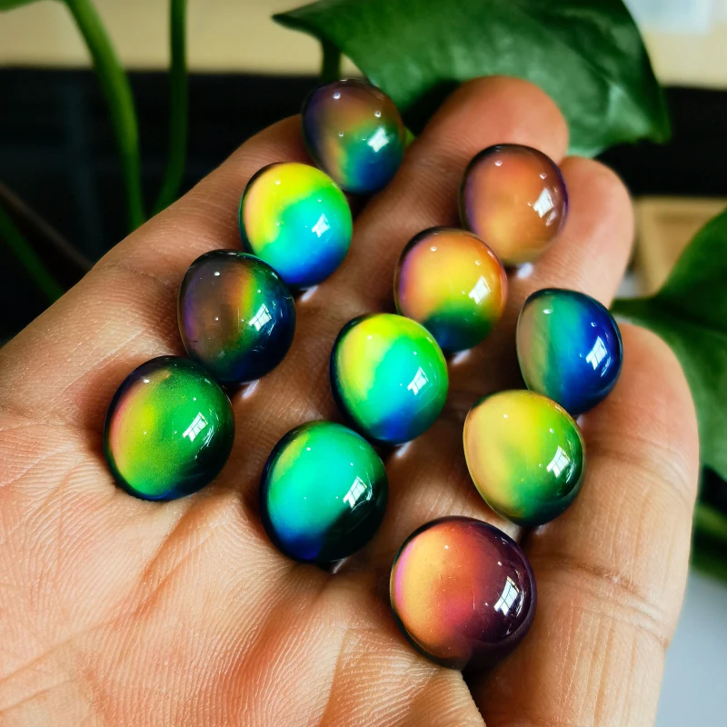 

15mm Wholesale Custom Round Shape Big Loose Crystal Glass Magic Mood Color Change Stones Beads for Jewelry Making