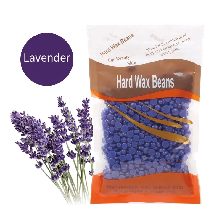 

100g Hot Sell lavender Hard Wax Beans factory supplier Hair Removal Wax Painless Depilatory hard wax beans