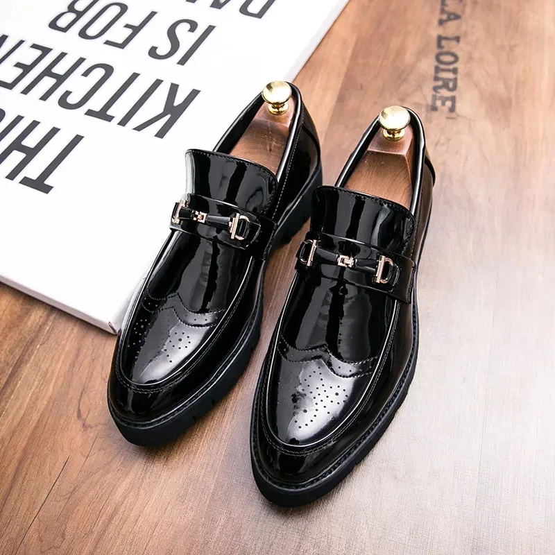 

Fashion Businessman Work Leather Classic Design Formal Men's Dress Shoes, Black, white
