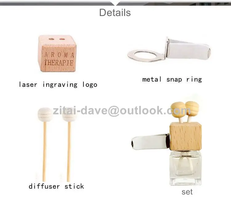 5ml Empty Square Shaped Diffuser Bottle Car Perfume Bottles Hanging Car Air Freshener for Car Diffuser Use