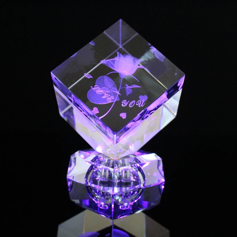 Cheap Custom K9 Crystal Glass Block 3d Laser Engraved Blank Crystal Glass Cube Crystal Cube For 