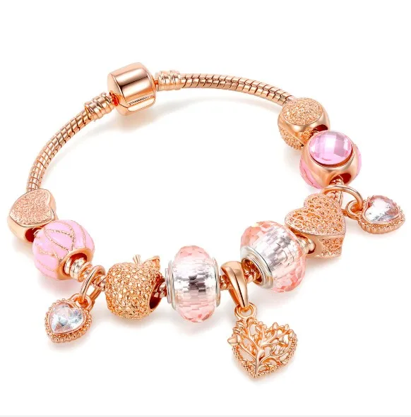 

Hot amazon beaded bracelets charm bracelet rose gold for women, Picture