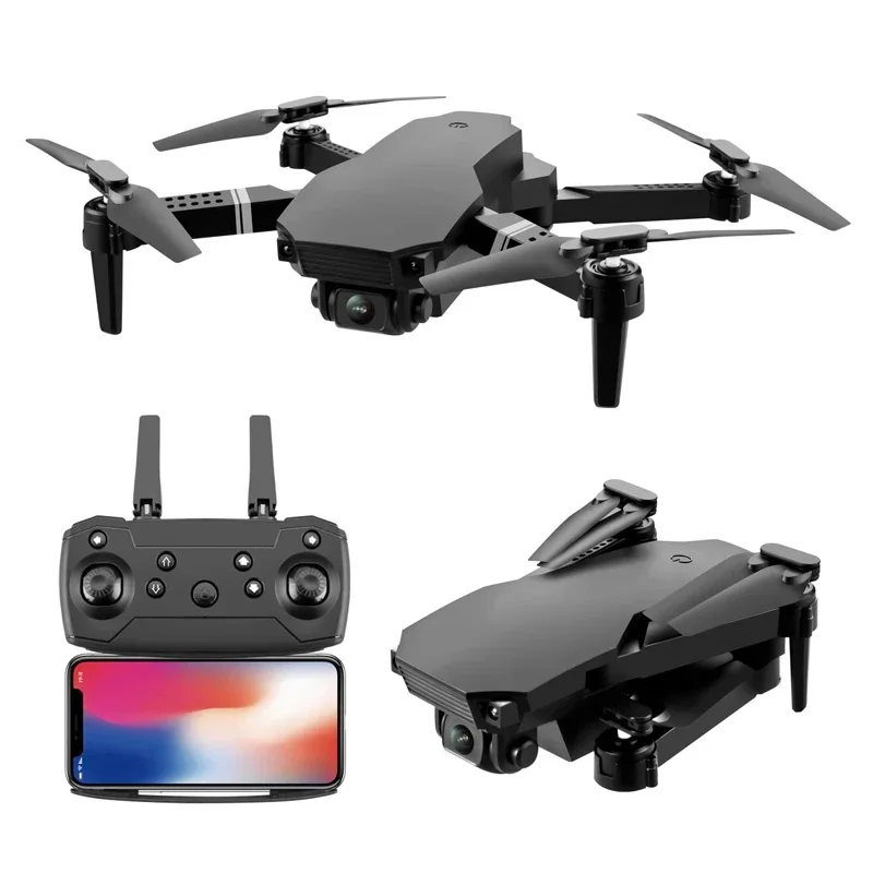 

2021 New S70 Drone 4K Professional HD Dual Camera Foldable Quadcopter Dron WiFi FPV 1080p Real-Time Transmission Toy VS E88/E520, Black
