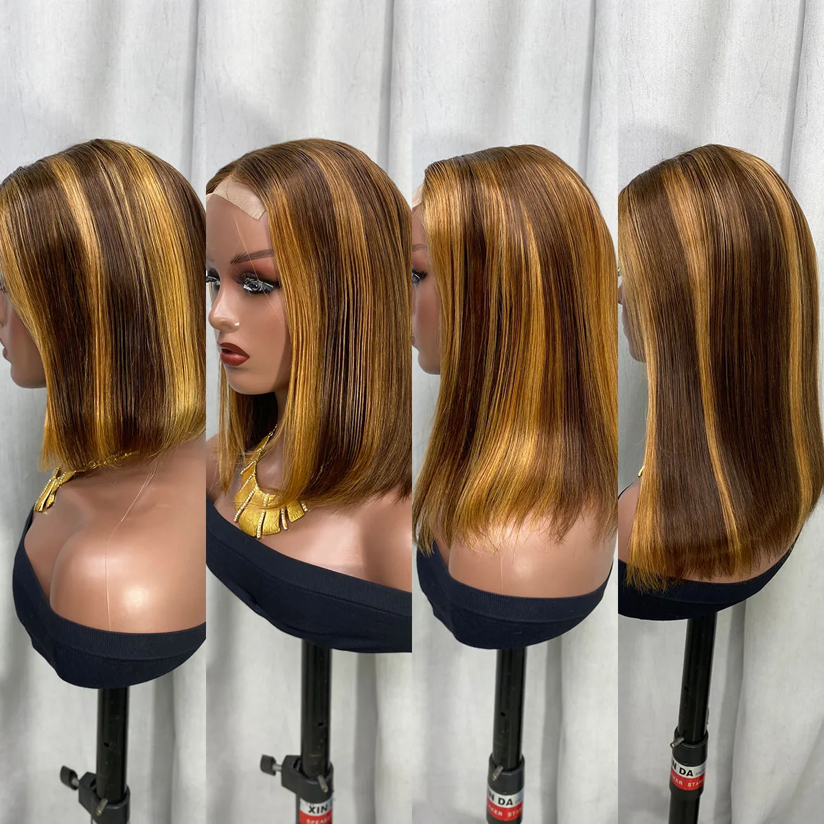 RG1499 Cheap Wigs 4x4 Lace Closure Bob Glueless Wigs Piano Color Wig for Black Women 0 12 14 16inch Buy wholesale Hair