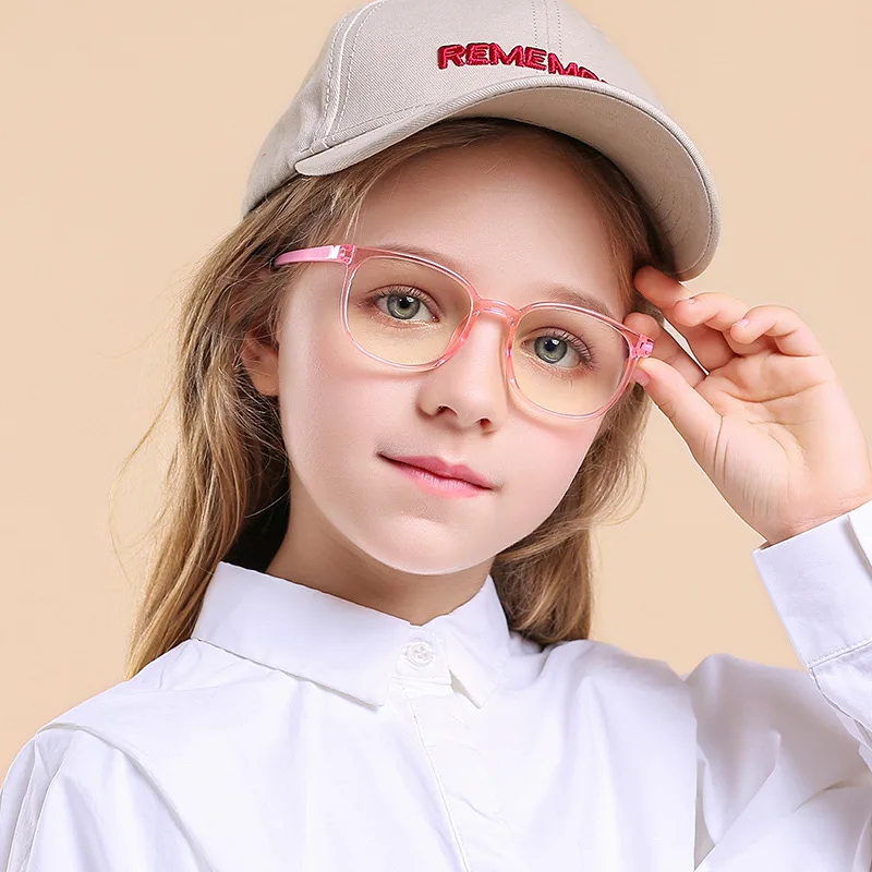 

2021 pink color girls TR90 lentes anti blue light kids computer anti blue light blocking glasses, Black,red,blue,etc