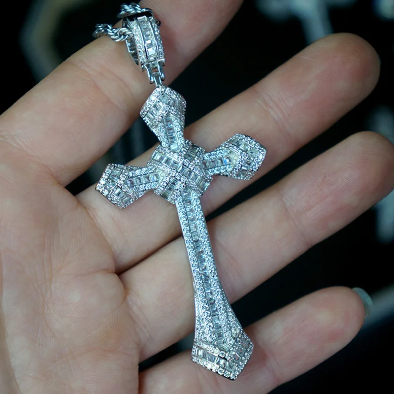 

Hiphop Fashion Simple Cross Pendant Necklace Jewelry Zircon Cross Pendant Choker Large Cross Pendants For Men