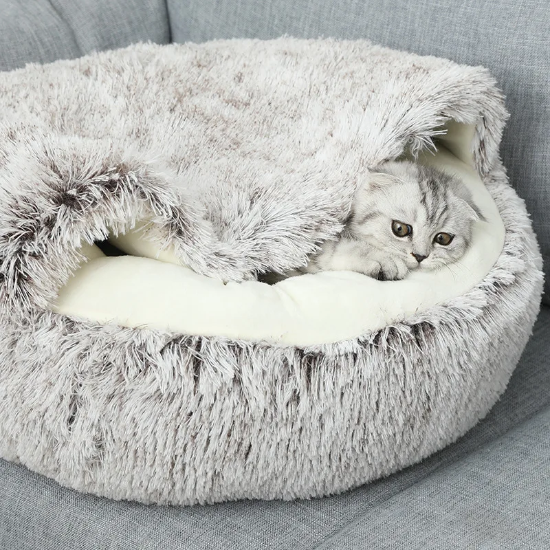 

Pet Cat Bed Semi-Enclosed Kennel Dog Bed Closed Cat Litter Winter Warm Shell Semi-Enclosed Pet Litter