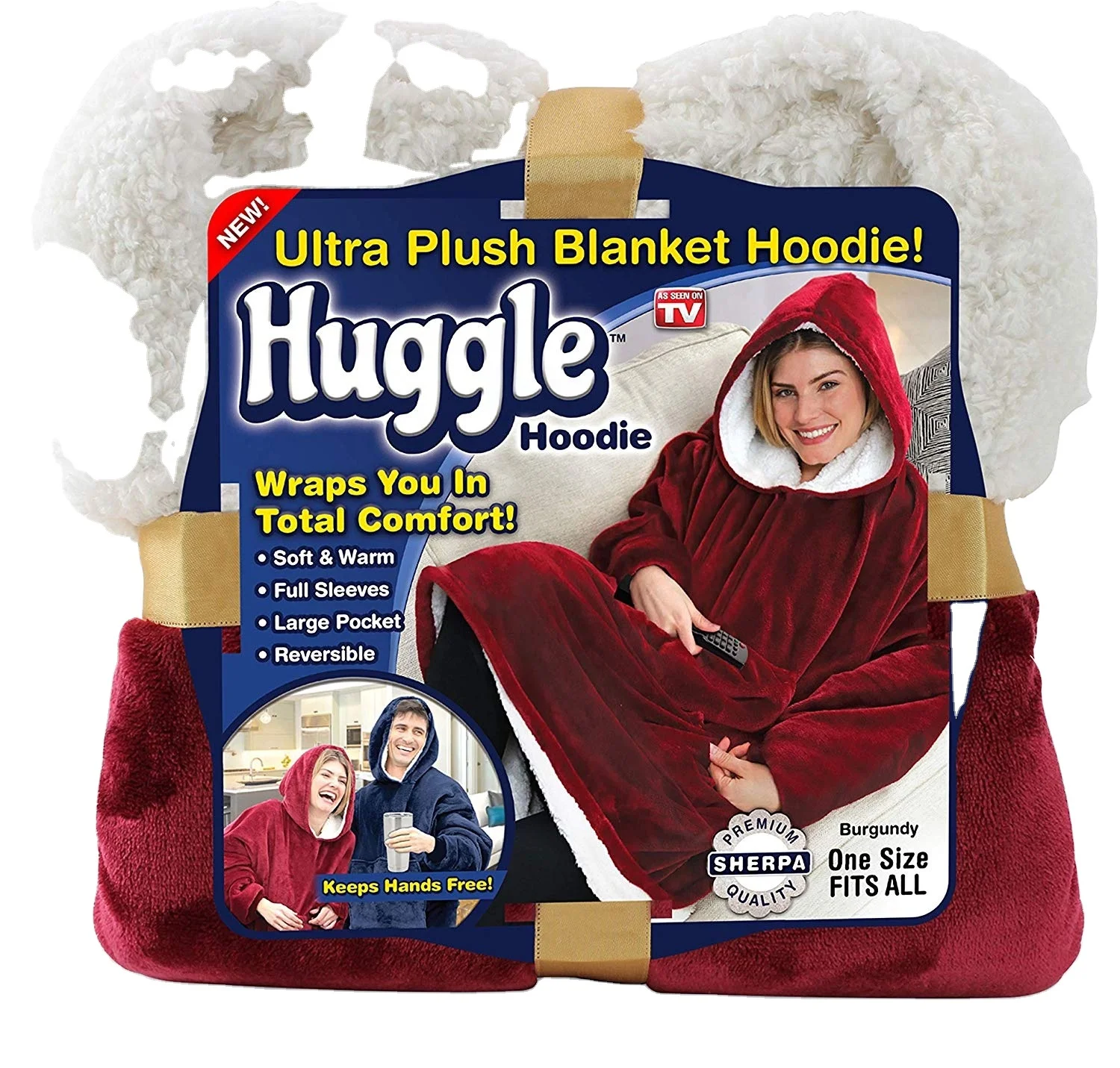 

Blanket Sweatshirt Oversized Sherpa Hooded Sweatshirt Wearable Fleecehug Hoodie Blanket with Pocket for Adults & Kids & Teen