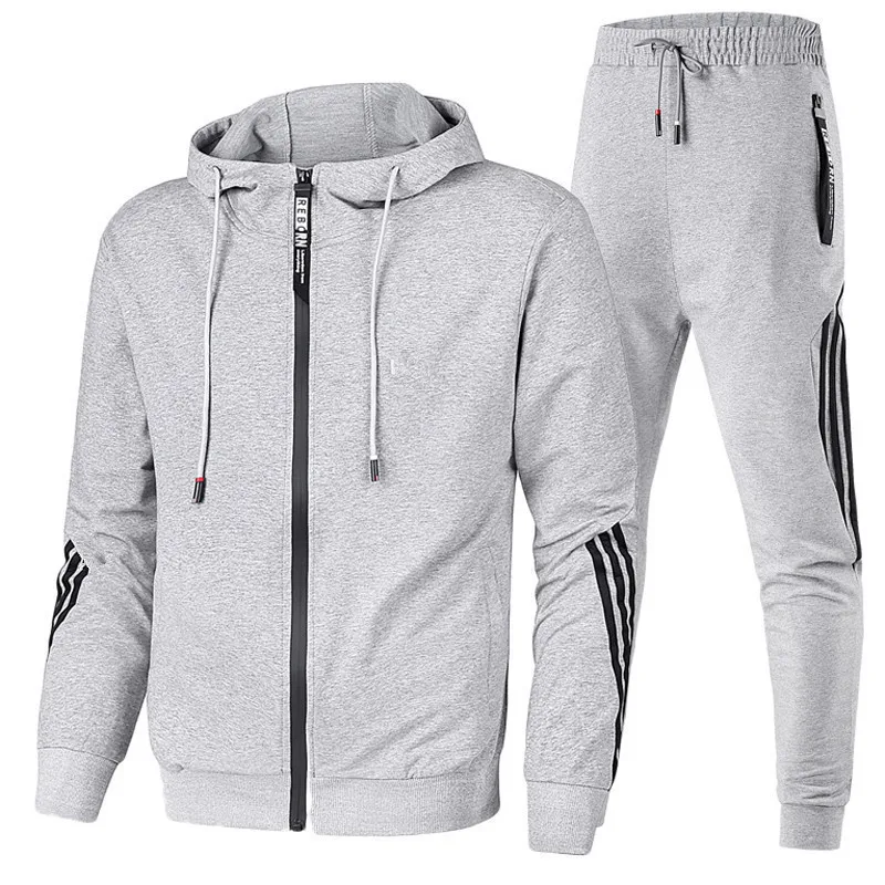 

CS06M Wholesale zipper fitness yoga track jogging suit sportswear 2 piece set men's sports clothing tracksuit sweatsuit