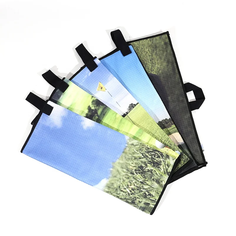 

waffle golf towel with full size sublimation print golf cart towel, Customized