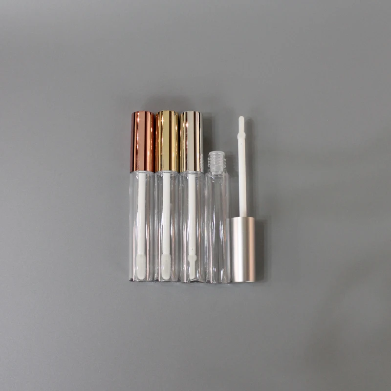 Wholesale Custom Logo Empty Purple Lip Gloss Tube Container with Brush For Liquid Cosmetics Packaging