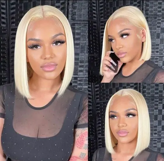 Raw Virgin Transparent 13x4 Lace Frontal Human Hair Wigs180% Remy Straight 613 Blonde Lace Wigs Human Hair Colored Bob Wig