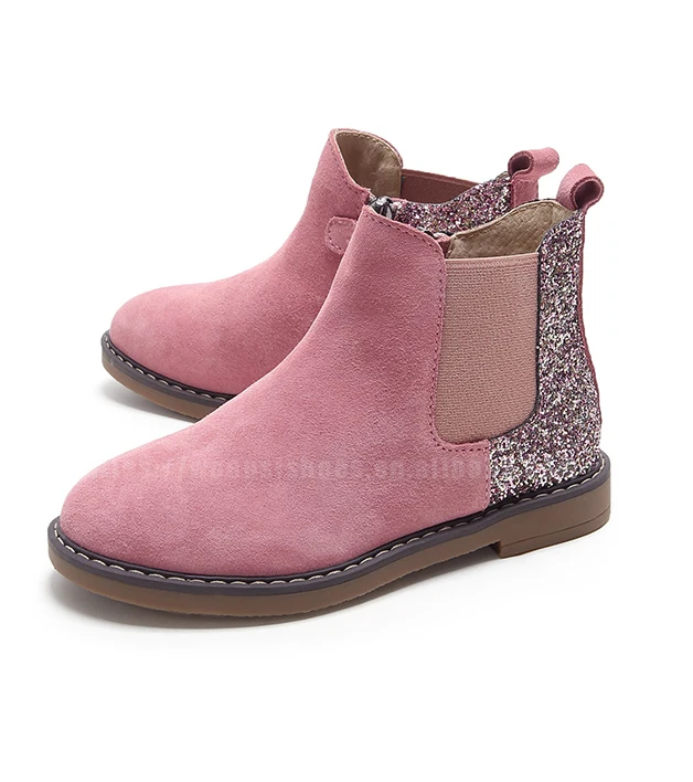 2022 Latest design customized factory durable suede PU girls pink ankle snow boots for kids