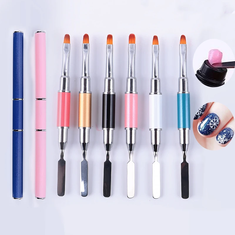 

Multifunction Nail Art Pen For Manicure Double-Head Nail Art Brushes Stainless Steel Glue Pen, 8 colors