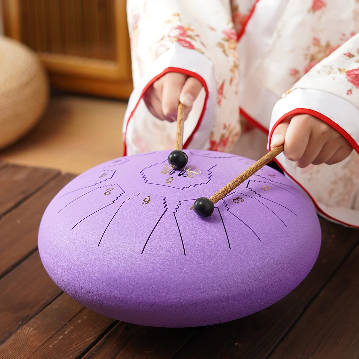 

AETOO hot sale Steel tongue drum 12 inch 13 notes hand pan C major Percussion instrument Carry bag, Purple