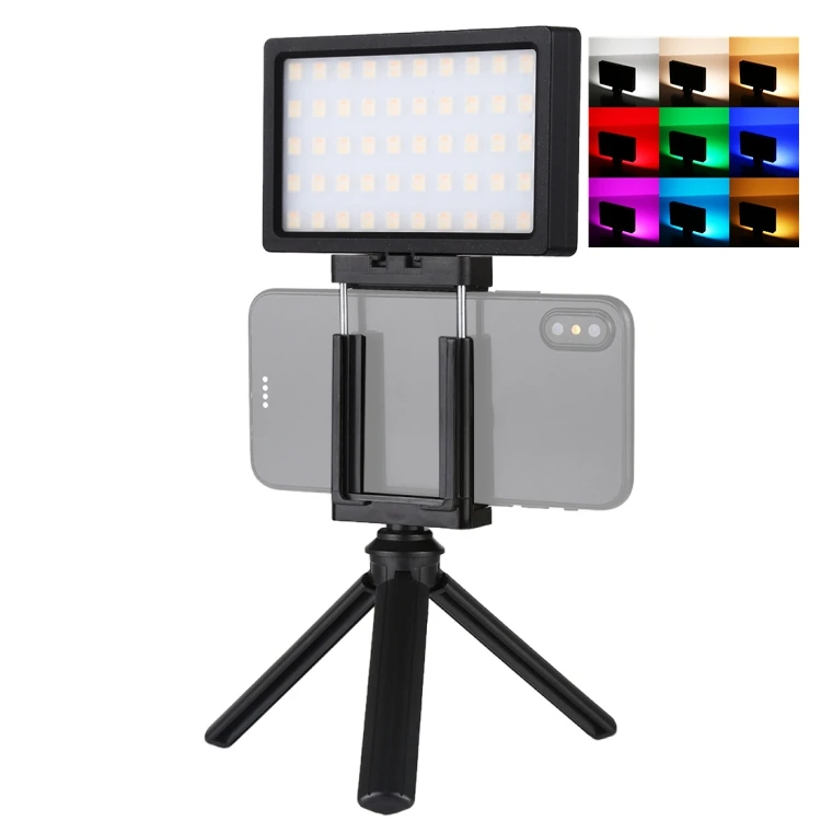 

PULUZ Pocket 100 LED 800LM RGB 9 Colors Dimmable Temperature Led Lighting Bulb Photographer Light with Tripod