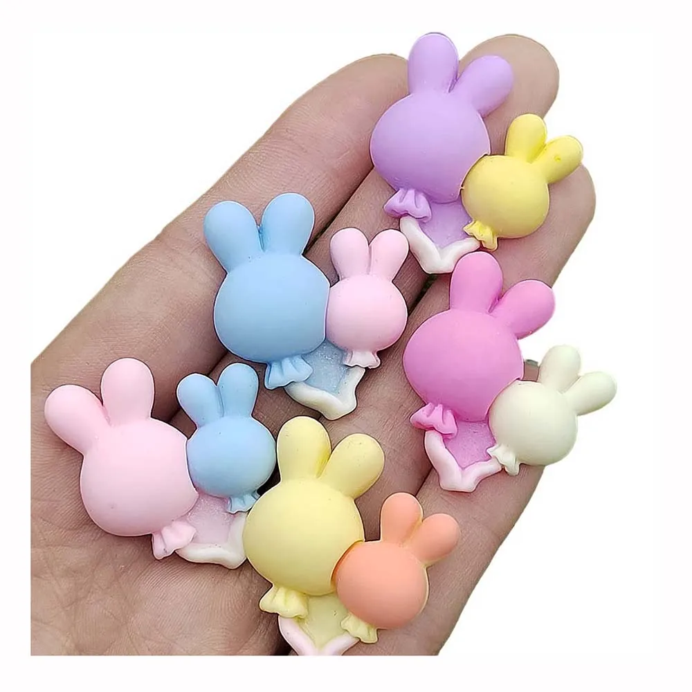 

Cute Double Heart Rabbit Balloon Flatback Resin Cabochon Scrapbooking For Phone Decoration Embellishments DIY Accessories