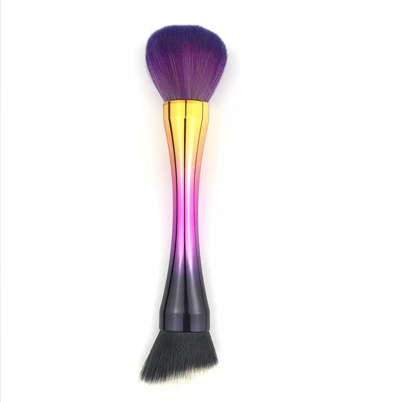 

Single Double-headed Blush Brush Makeup Brush Plating Gradient Aluminum Tube Soft Fiber Bristles Exquisite Makeup Tools