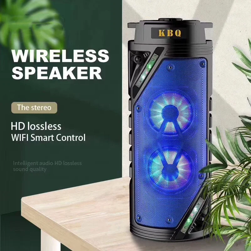 

2021 new model KBQ 1905 speaker factory brand Outdoor speaker with LED light square dancing trolley Karaoke speaker