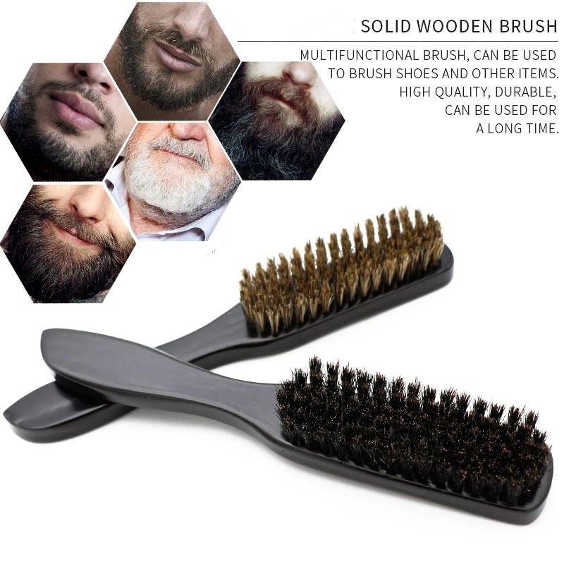 

High Quality Boar Bristle Wooden Hot Hair Comb Custom Logo Beard Combs With Own Logo Grooming Shaving Brush for Men