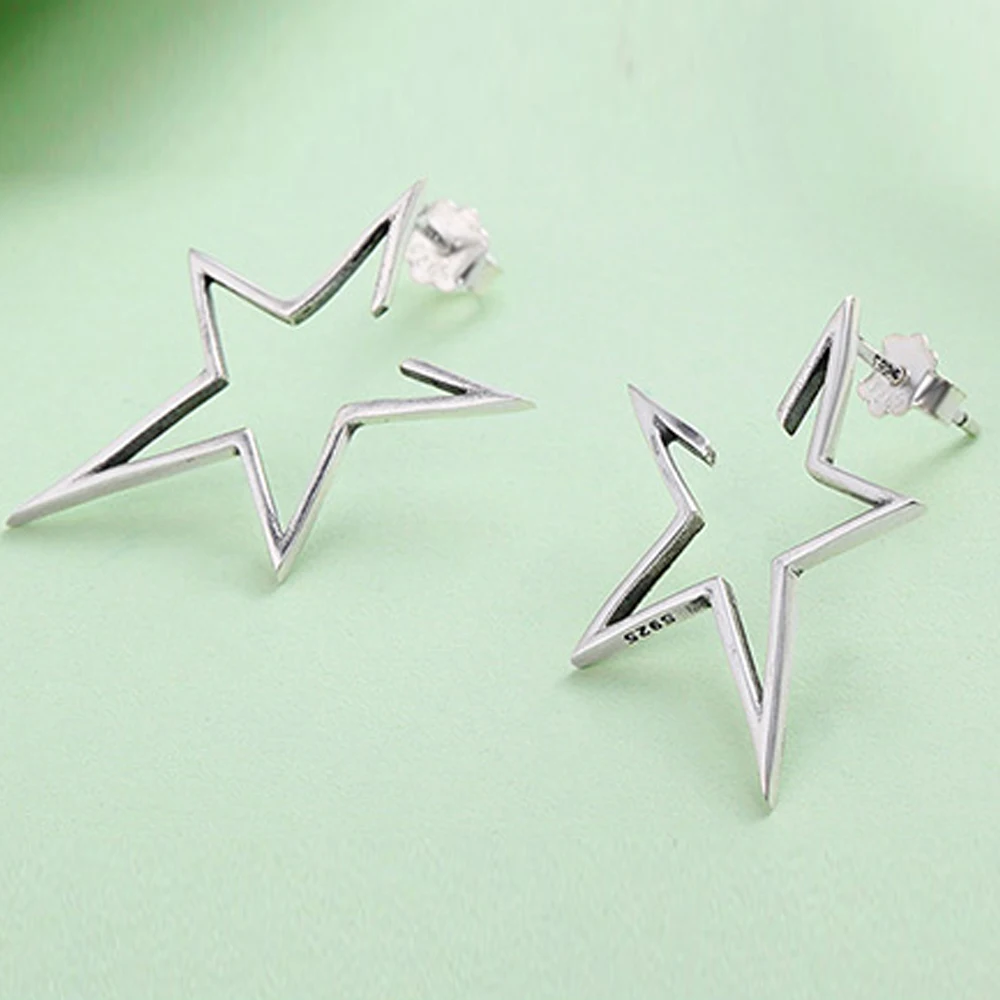 

925 Sterling Silver Star Shape Fashion Earring