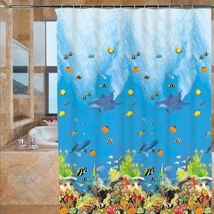 

Cheap wholesale Custom Design Printed PEVA waterpoof shower curtain for bathroom