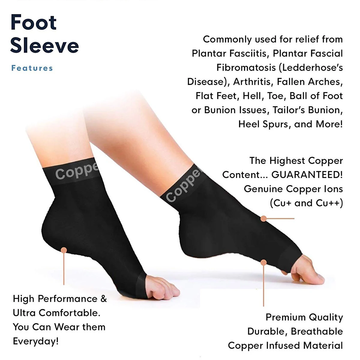 Copper Infused Compression Ankle Support Recovery Foot ...