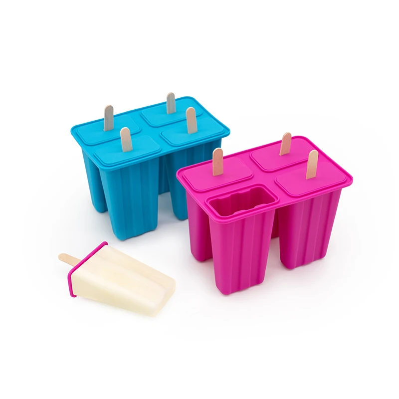 

Cartoon Homemade Vendor Ice Cream Pop Trays Plastic Ice-Cream Mould Set Silicone Mold For Ice Cream, Customized colors for silicon ice cream mould