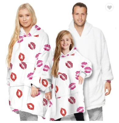 

Hot Sale Super Cozy Luxury Oversize Flannel Sherpa Fleece Adult Men Women Sleepwear for Christmas