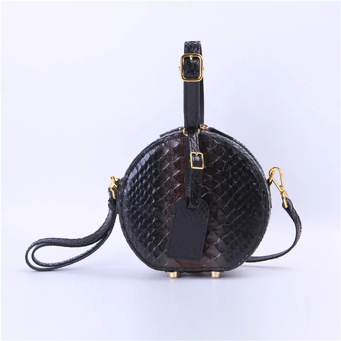 

Hot Classical Round Shape Bags Women Handbag Genuine Python Snake Skin Crossbody Bag, Customize
