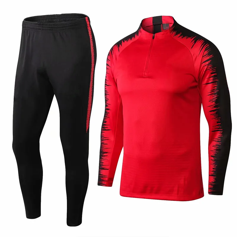 

2018 Club winter long sleeve football training set high quality football suit
