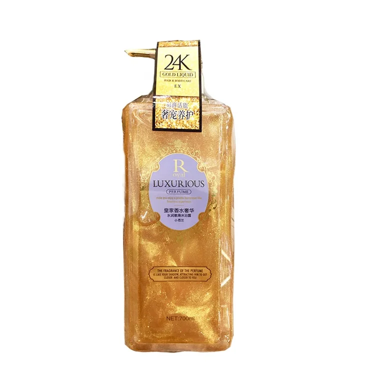 

Hot Selling 24k Gold Body Wash Moisturizing Freesia Perfume Body Wash Gold Shower Gel