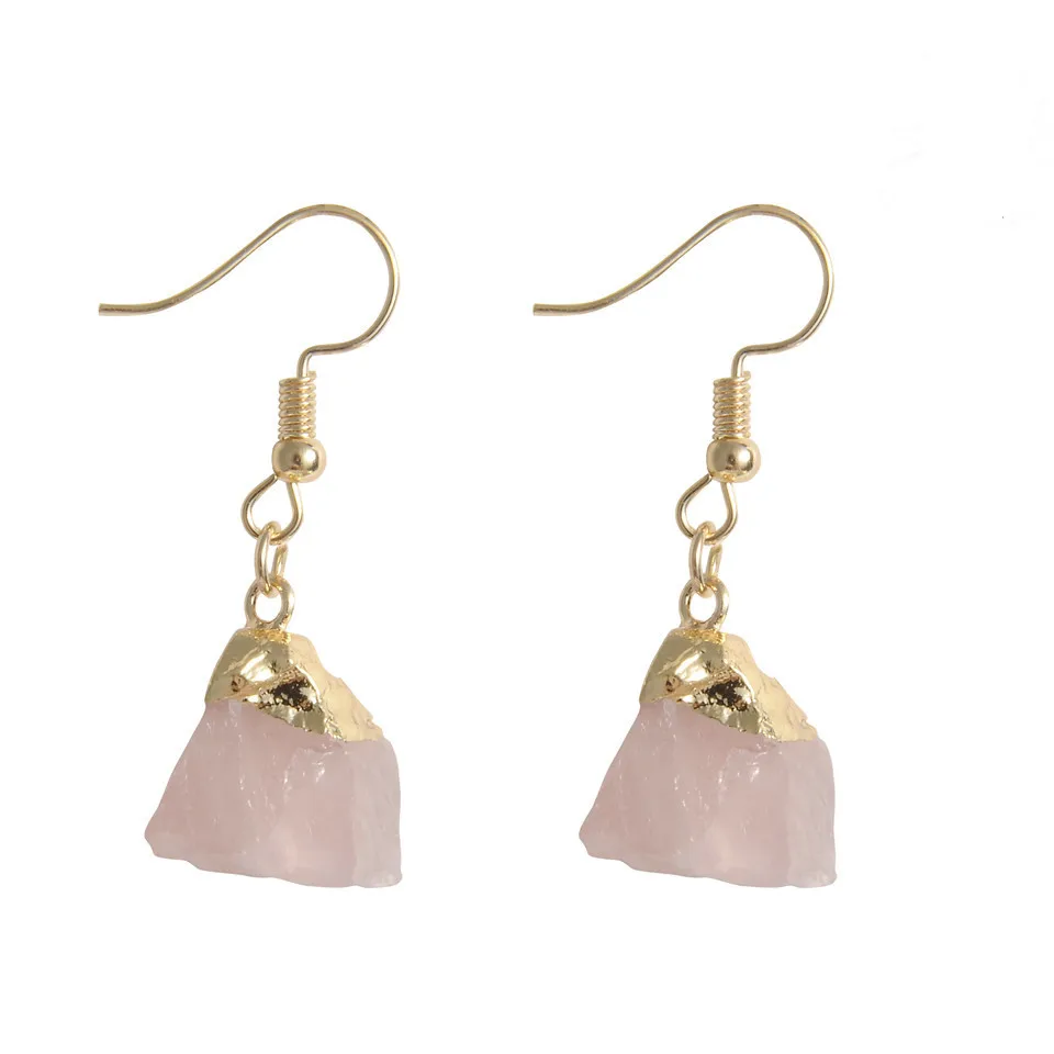

Natural pink crystal stone earring jewelry crystal tooth korean earrings for women, Mix