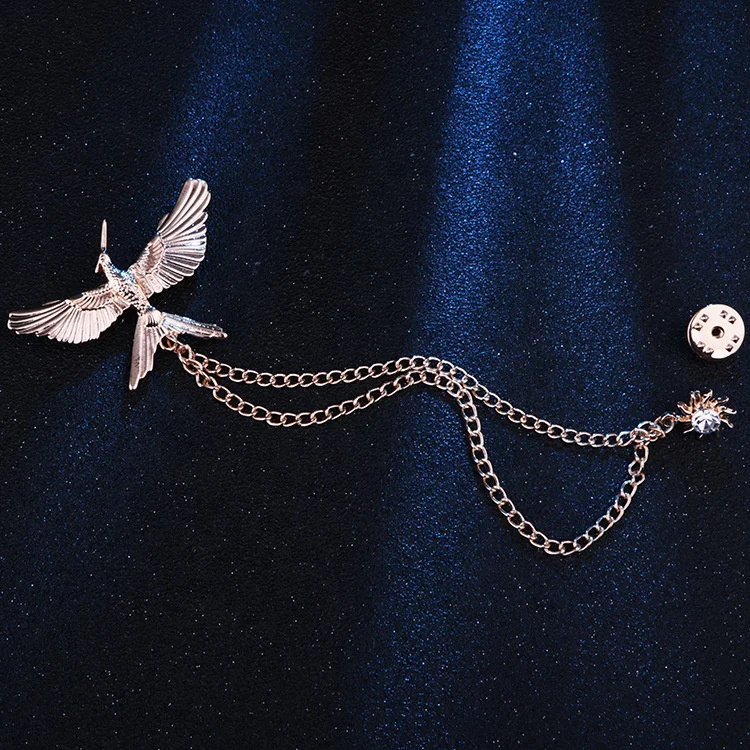 

Fashion design hunger game Sparks original chain tassel mocking bird brooch, Different color