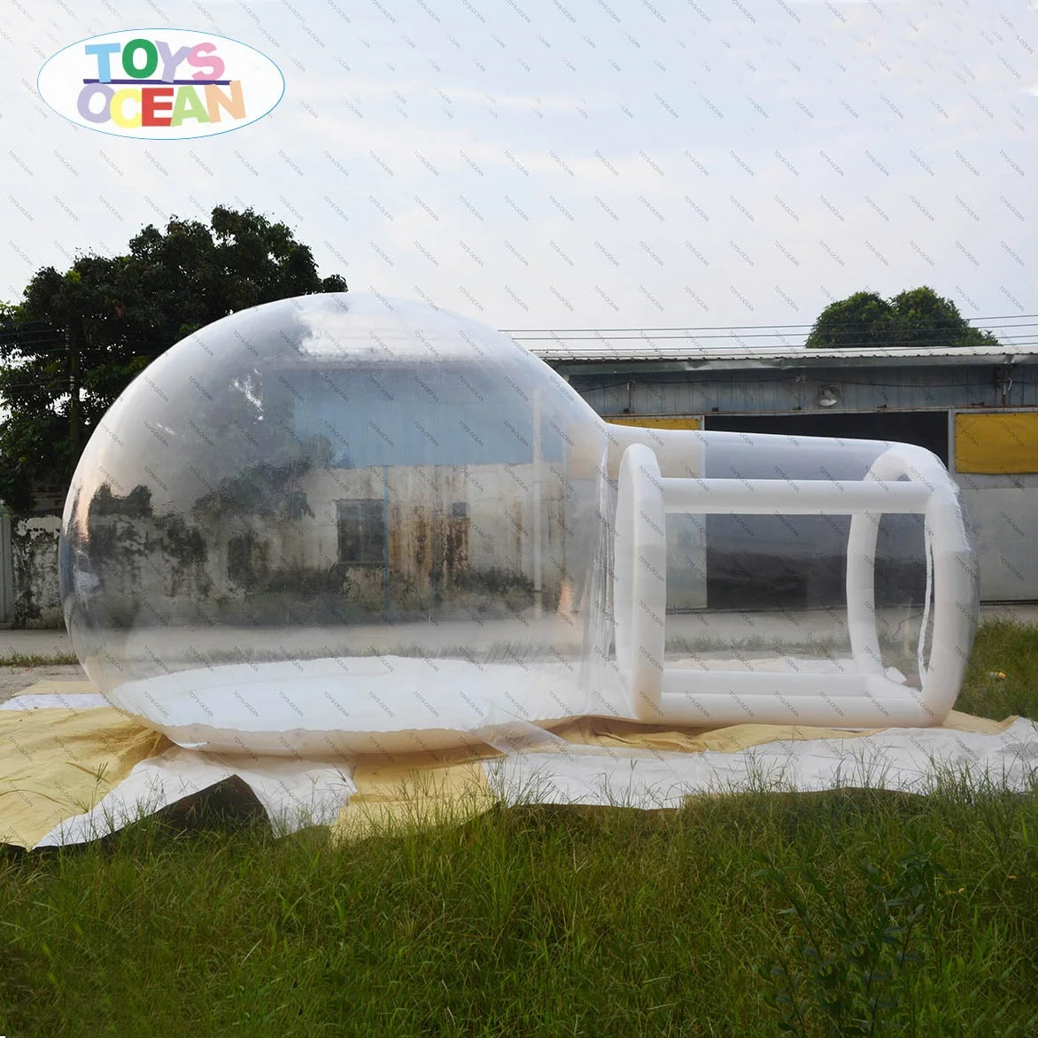 Outdoor single transparent inflatable bubble tent for holiday camping