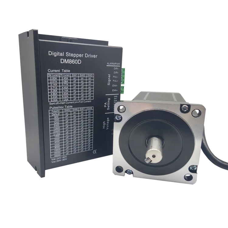 86HS156-5504 Nema 34 12nm High Torque Stepper Motor And Driver 1200 Oz-In 5.5A 14mm Shaft 24-80VDC