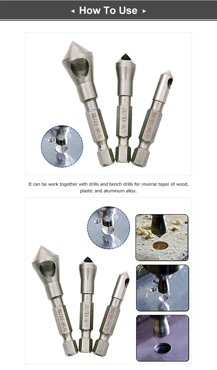 High Quality Zero Flute Hole Countersink Chamfering Drill Bit Deburring